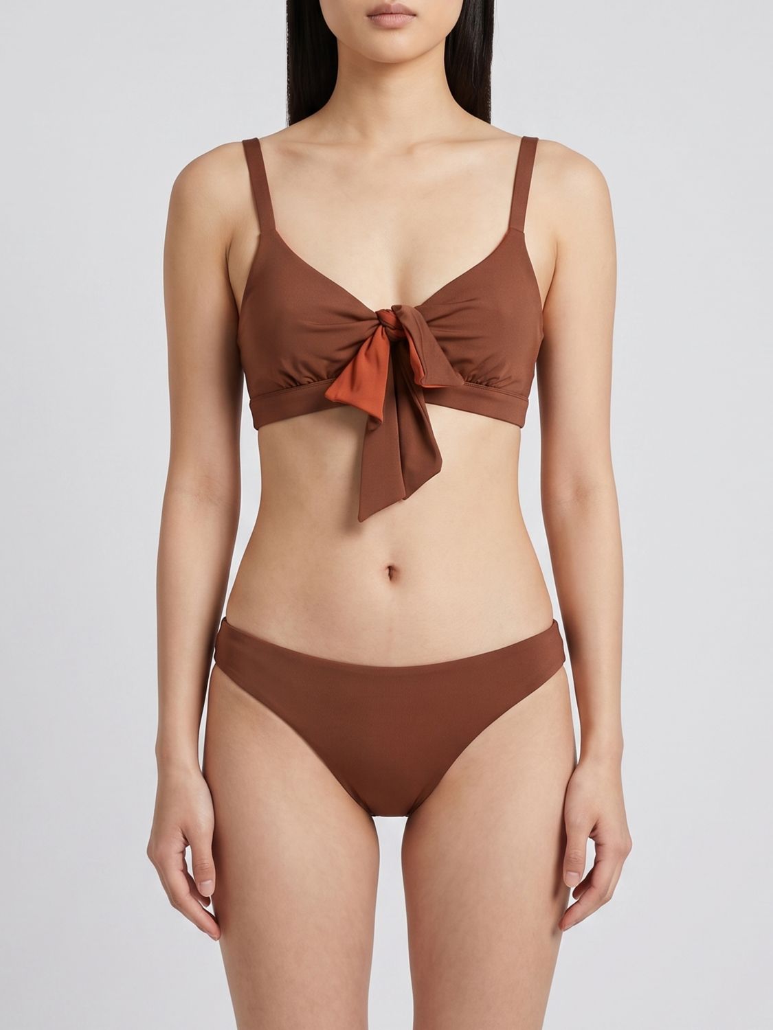 MAX MARA Triangle Bikini Top with Tie Fastenings and V-Neck