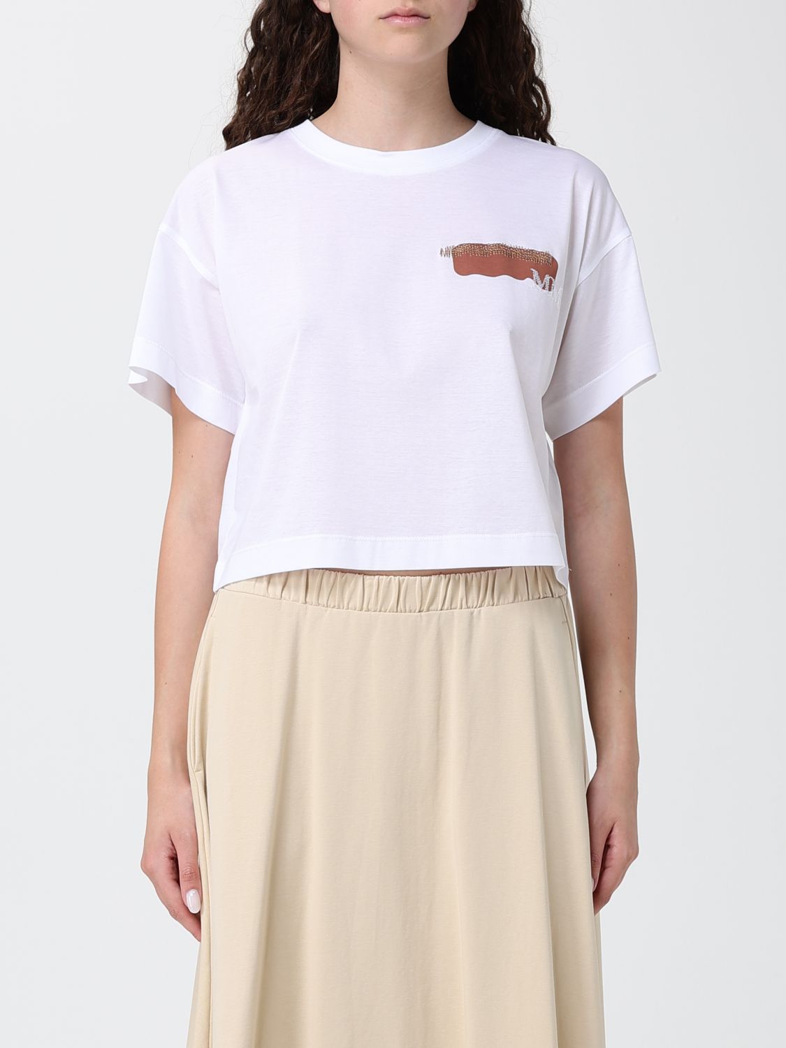 MM MAX MARA T-Shirt Woman color White　MM MAX MARA Tシャツ ウーマンカラー ホワイト MM