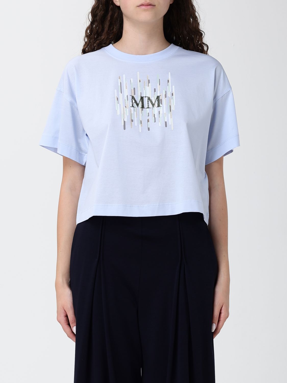 MM MAX MARA T-Shirt Woman color Sky　MM MAX MARA Tシャツ ウーマンカラー スカイ MM