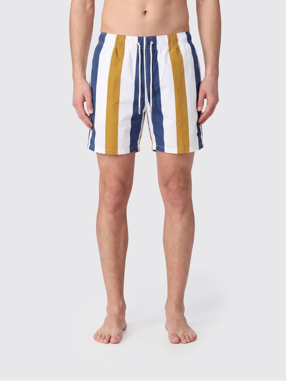 Gallo Striped Nylon Swim Shorts with Elasticated Waist · M