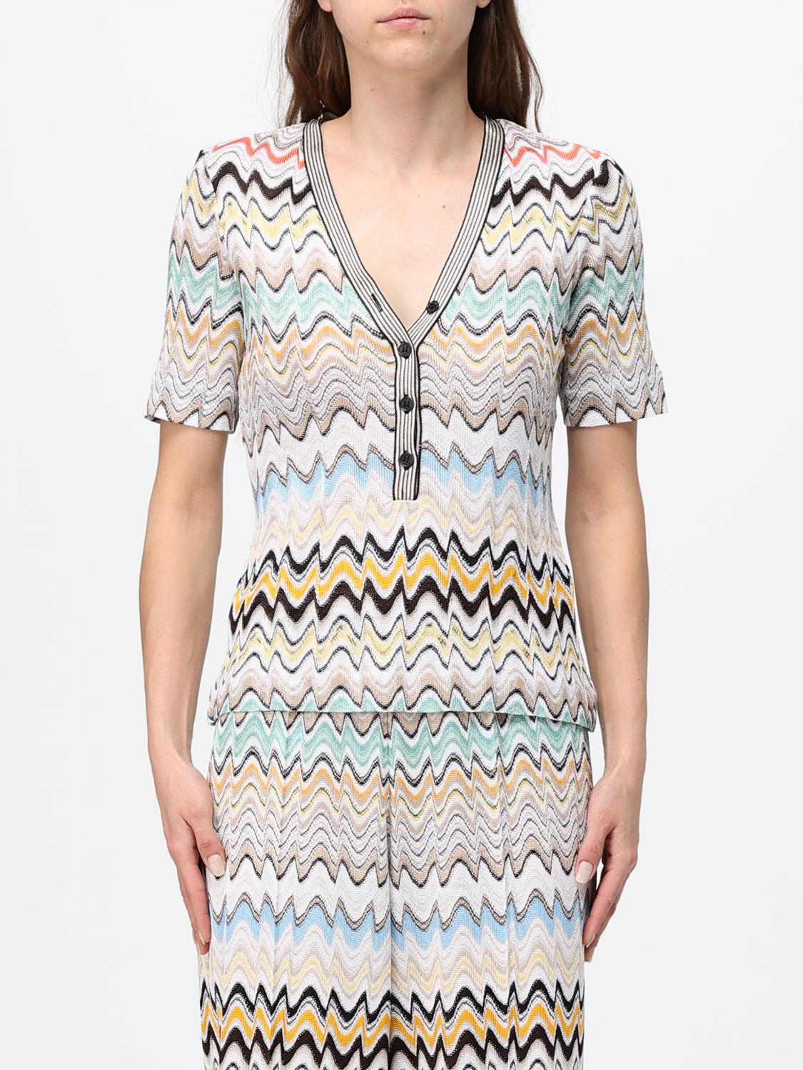 MISSONI Multicolour Zigzag Ribbed Knit Polo Shirt