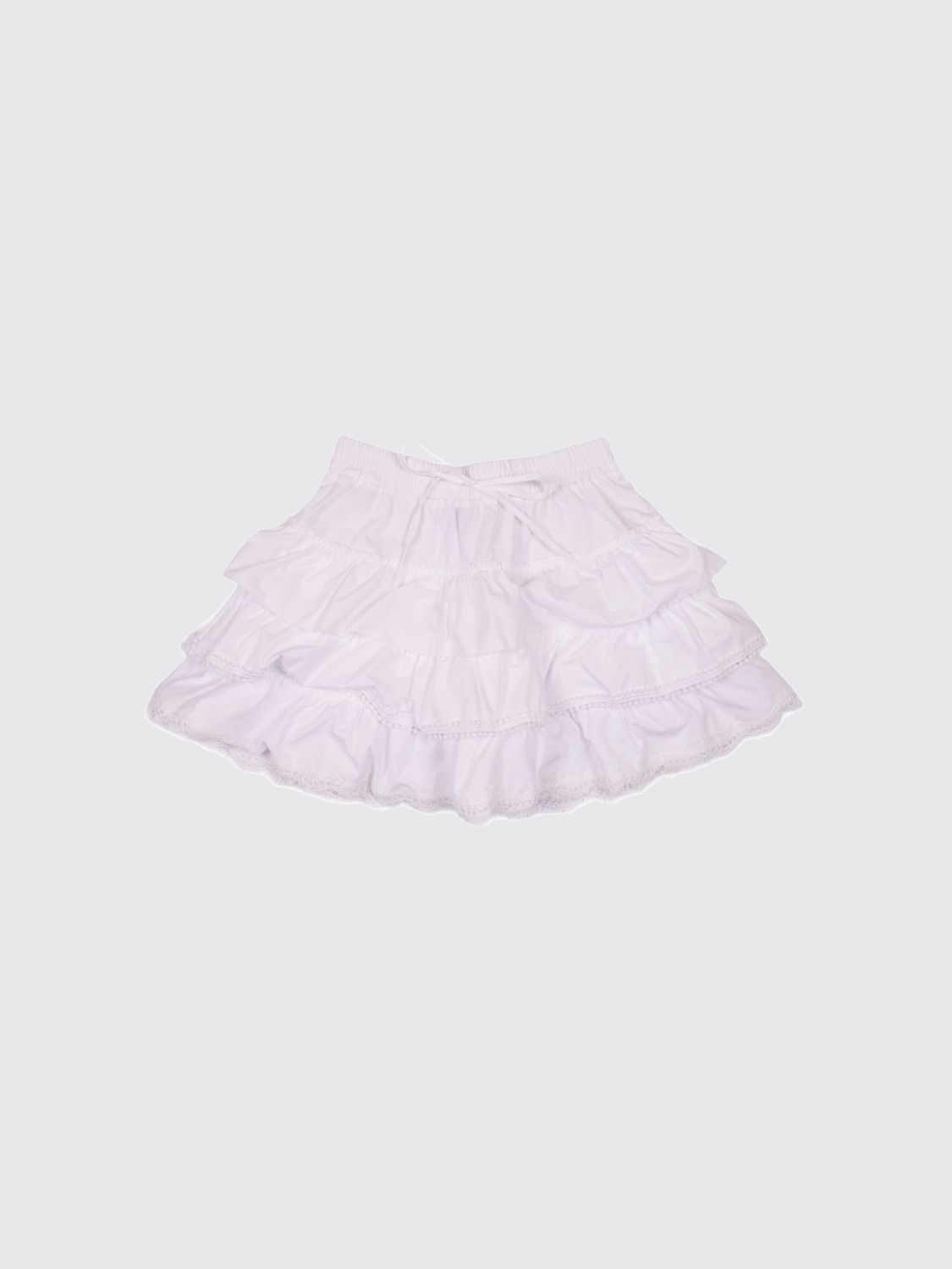 ERMANNO SCERVINO Gonna mini da bambina in cotone con rouches e ricami