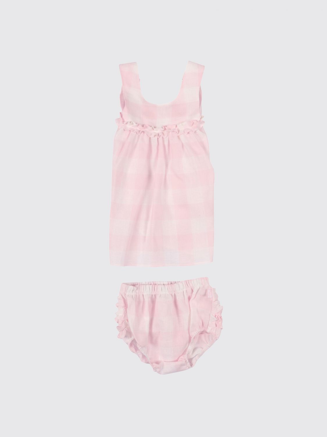 IL GUFO Set 2 pezzi da bambino con abito a quadretti in cotone e culotte coordinate