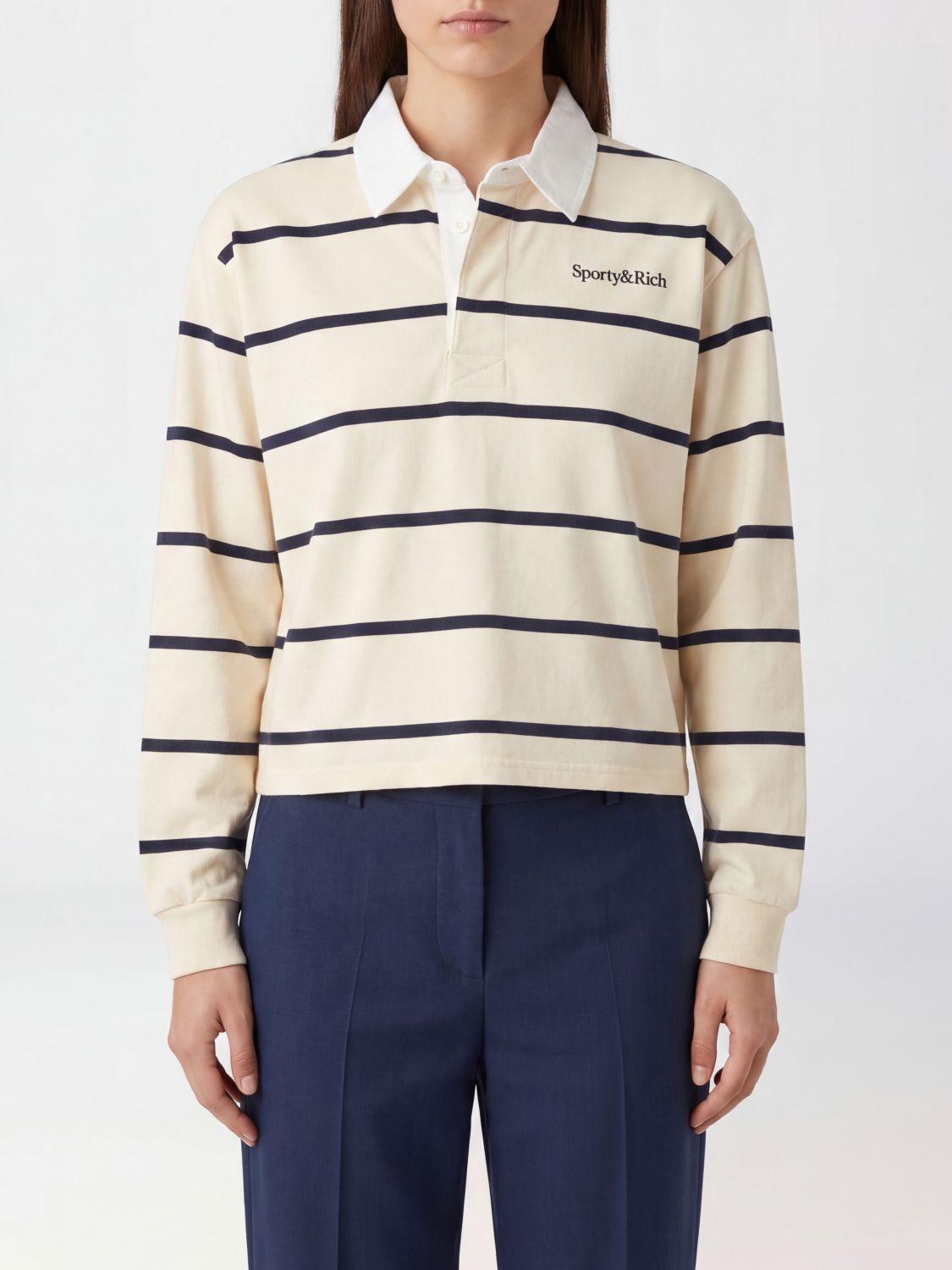 SPORTY & RICH Polo Shirt Woman color Navy