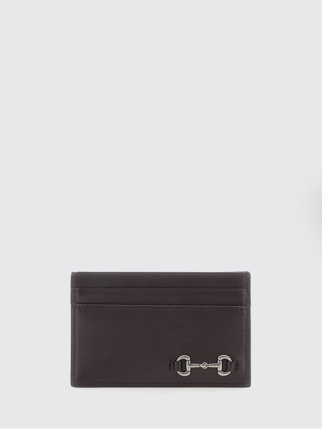 GUCCI Flat Smooth Leather Card Holder with Horsebit Detail　GUCCI フラット スムース レザー カード ホルダー ホースビット ディテール付き GUCCI