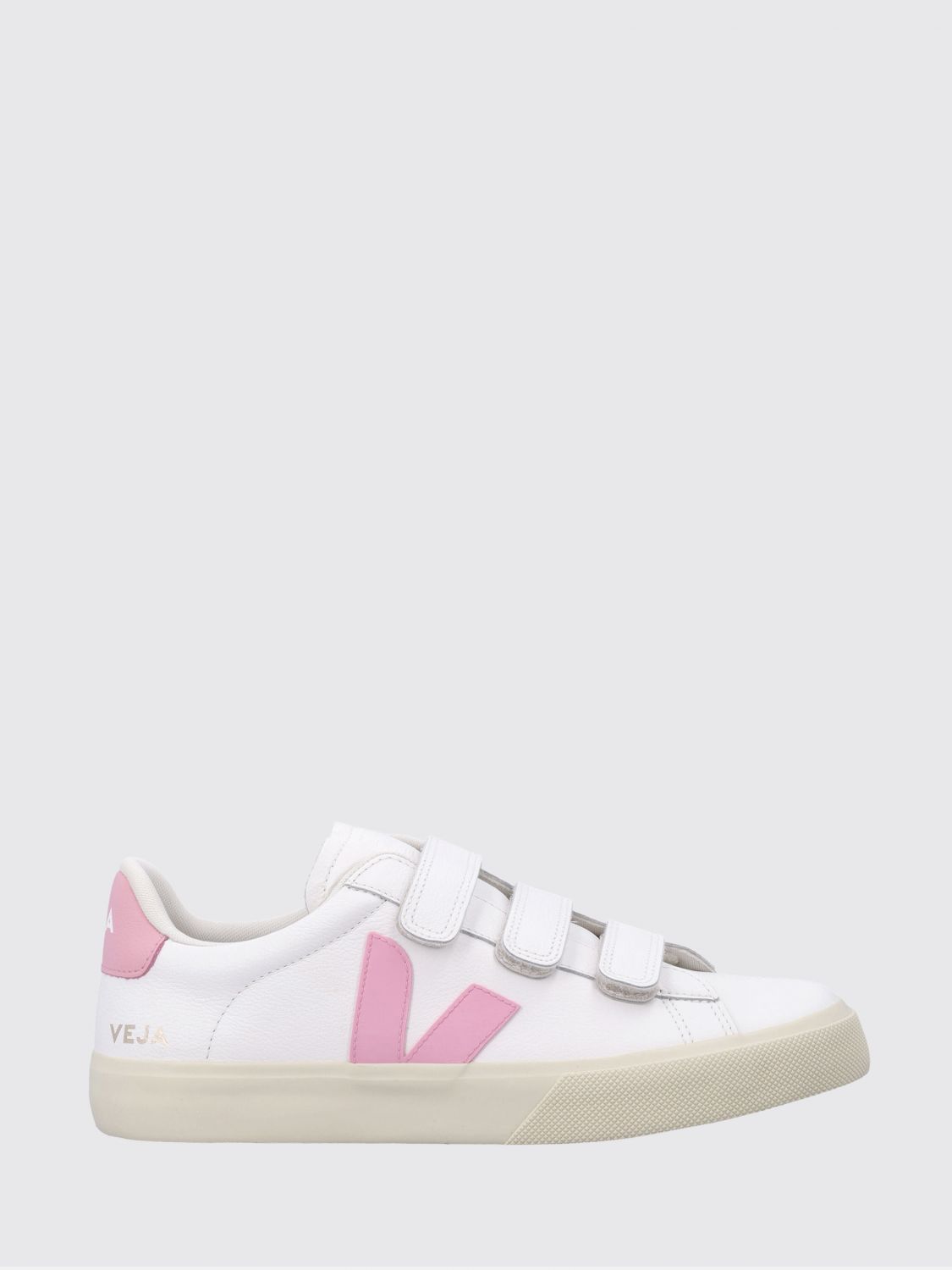 Veja Recife Trainers in Sustainable O. T. Leather with Velcro and Logo