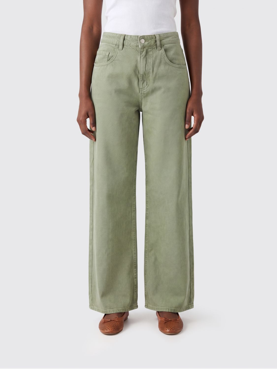 ICON DENIM LOS ANGELES Jeans Woman color Green