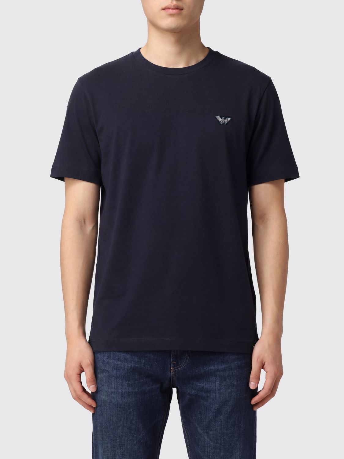 EMPORIO ARMANI T-shirt in cotone con logo Eagle a contrasto
