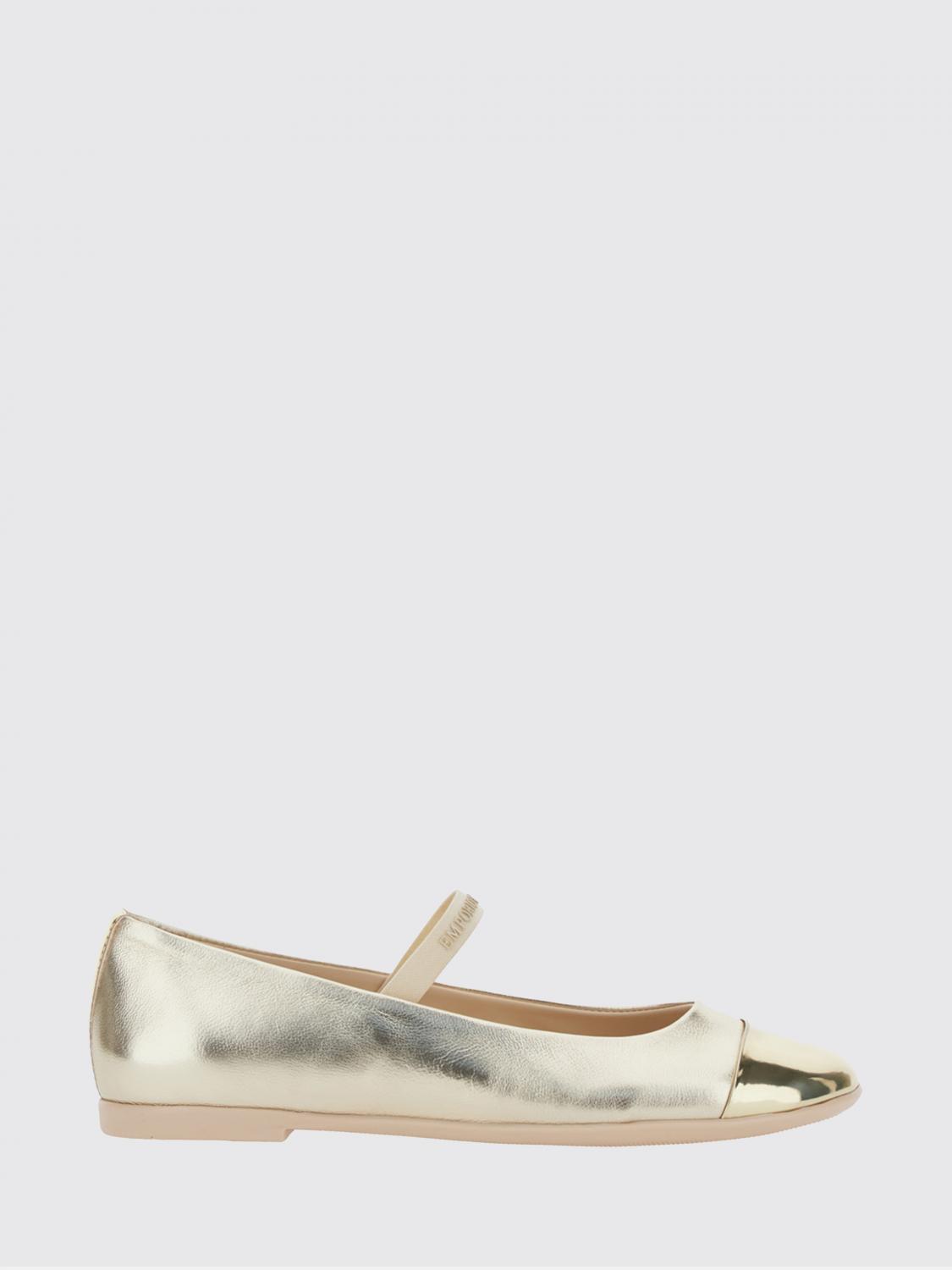 EMPORIO ARMANI Mary-Jane-Ballerinas aus laminiertem Kalbsleder mit runder Kappe