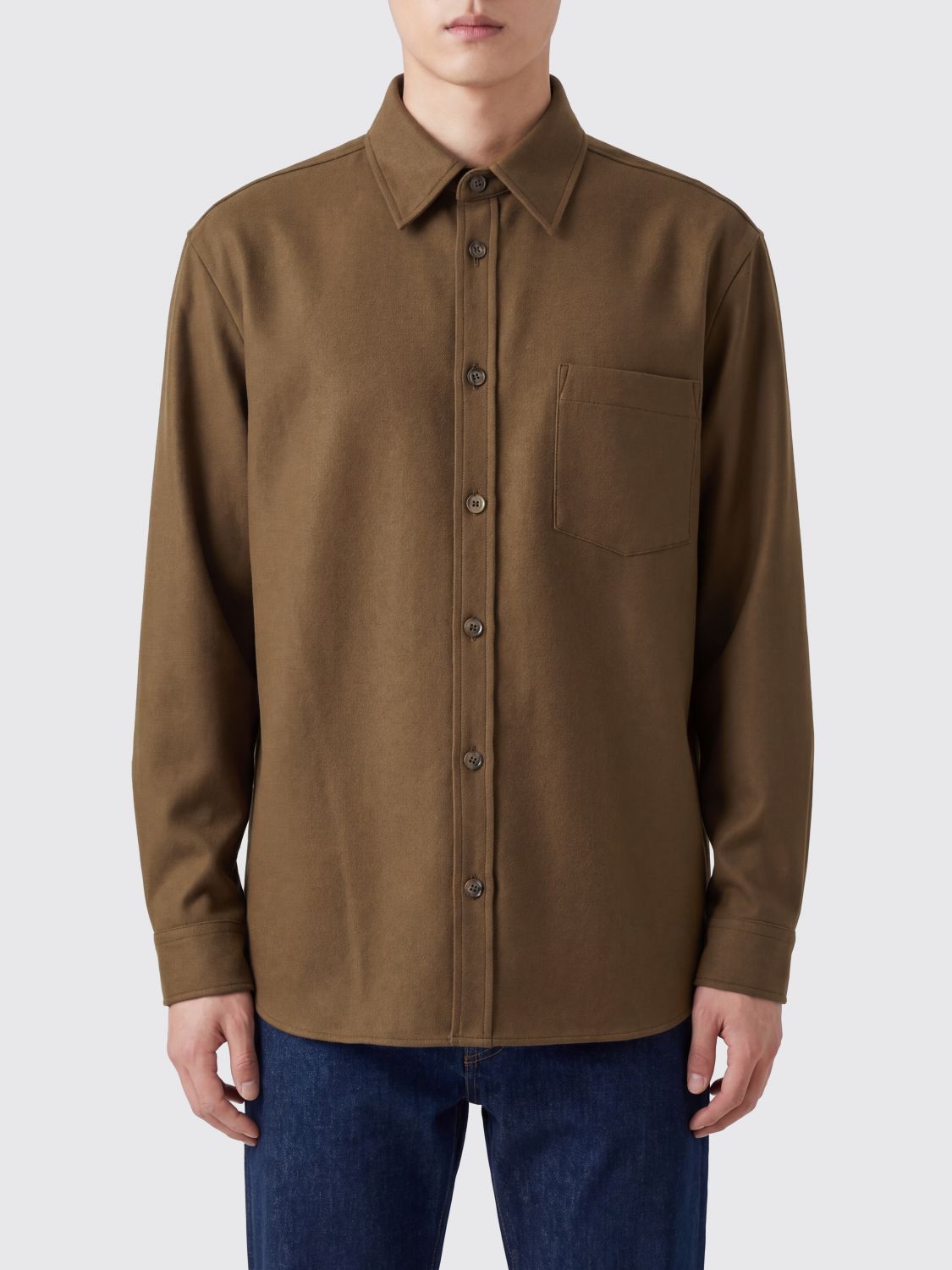 A. P.C. Giacca camicia Malaury in misto lana vergine con tasche a toppa