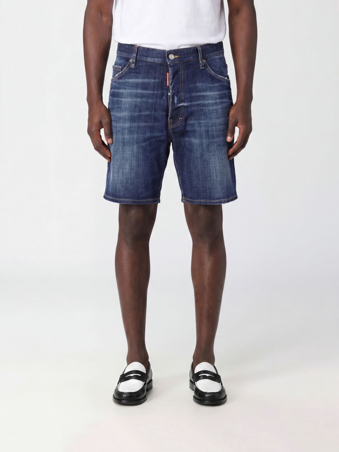 DSQUARED2 Shorts in denim regular fit con design a cinque tasche