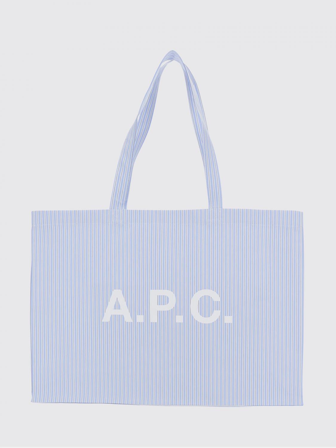 A. P.C. Rectangular Striped Cotton Tote Bag with Double Handle　A.P.C.ダブルハンドル付き長方形ストライプコットントートバッグ A.