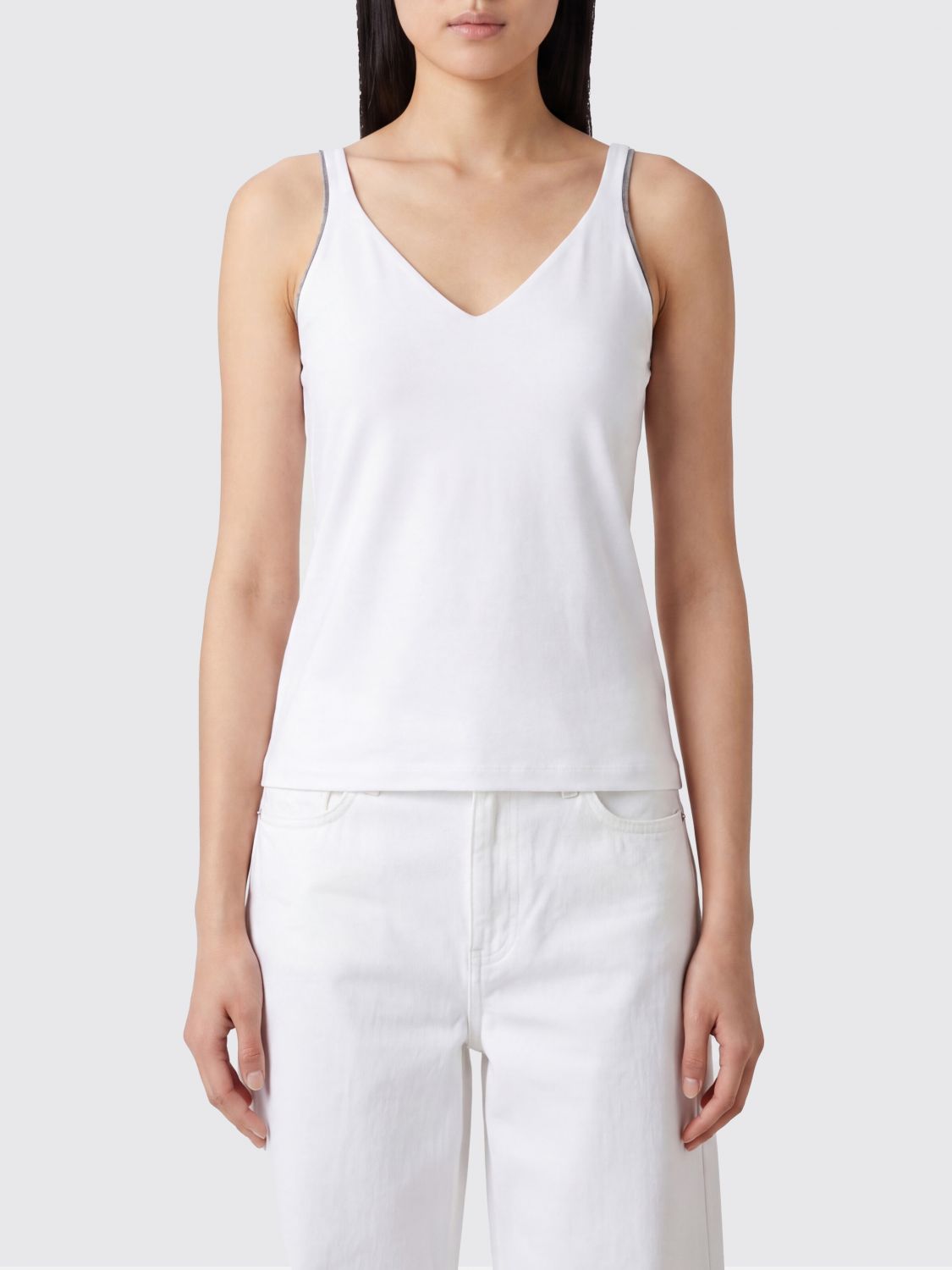 BRUNELLO CUCINELLI Top Damen Farbe Weiß