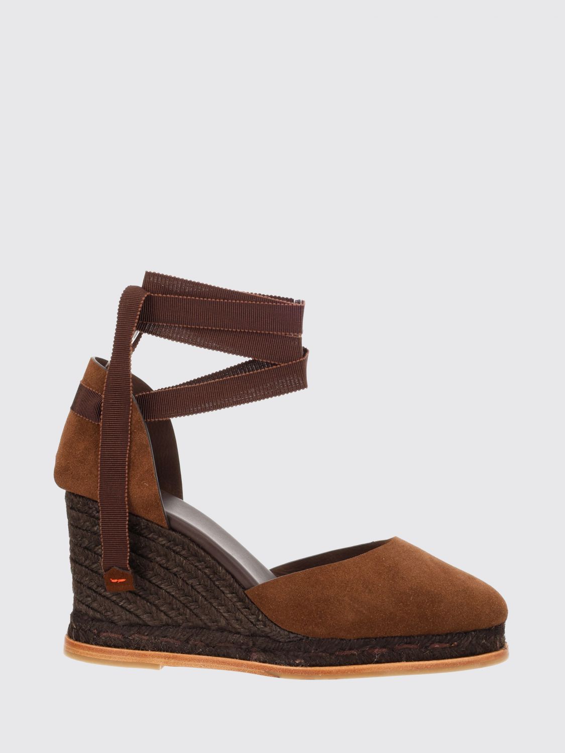 CASTAÑER Camila Suede Wedge Espadrilles with Ankle Tie-Up Laces