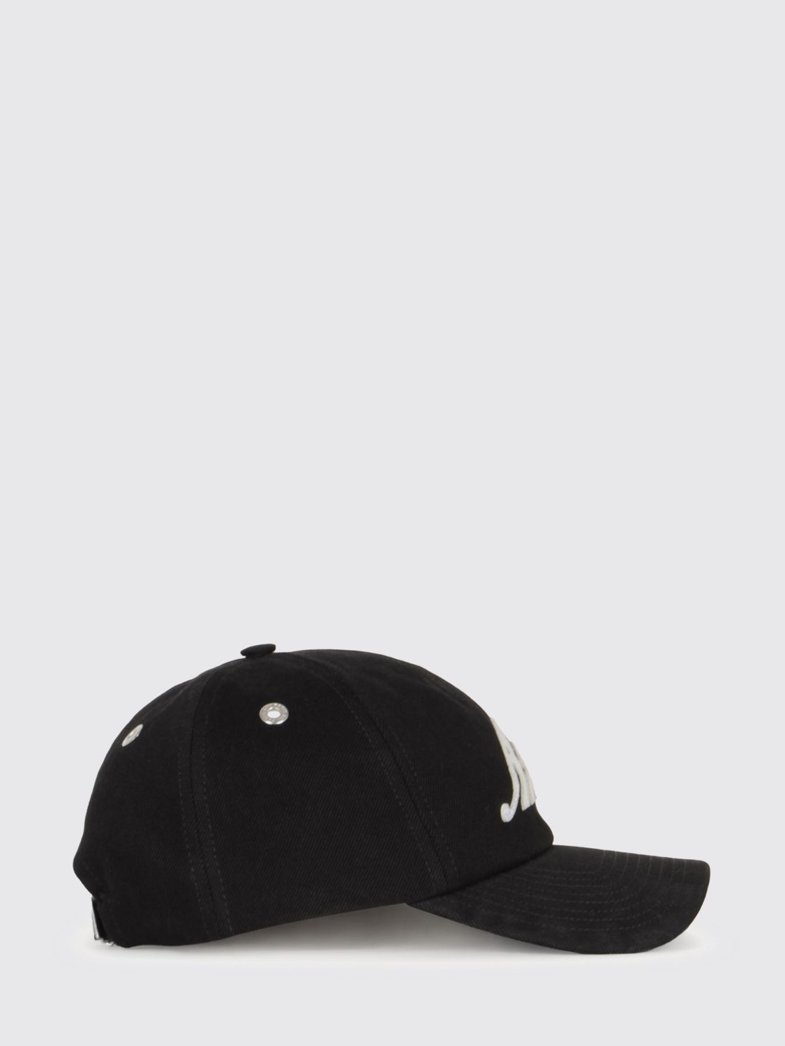 AMI PARIS Contrast Logo Cotton Baseball Cap with Rigid Visor