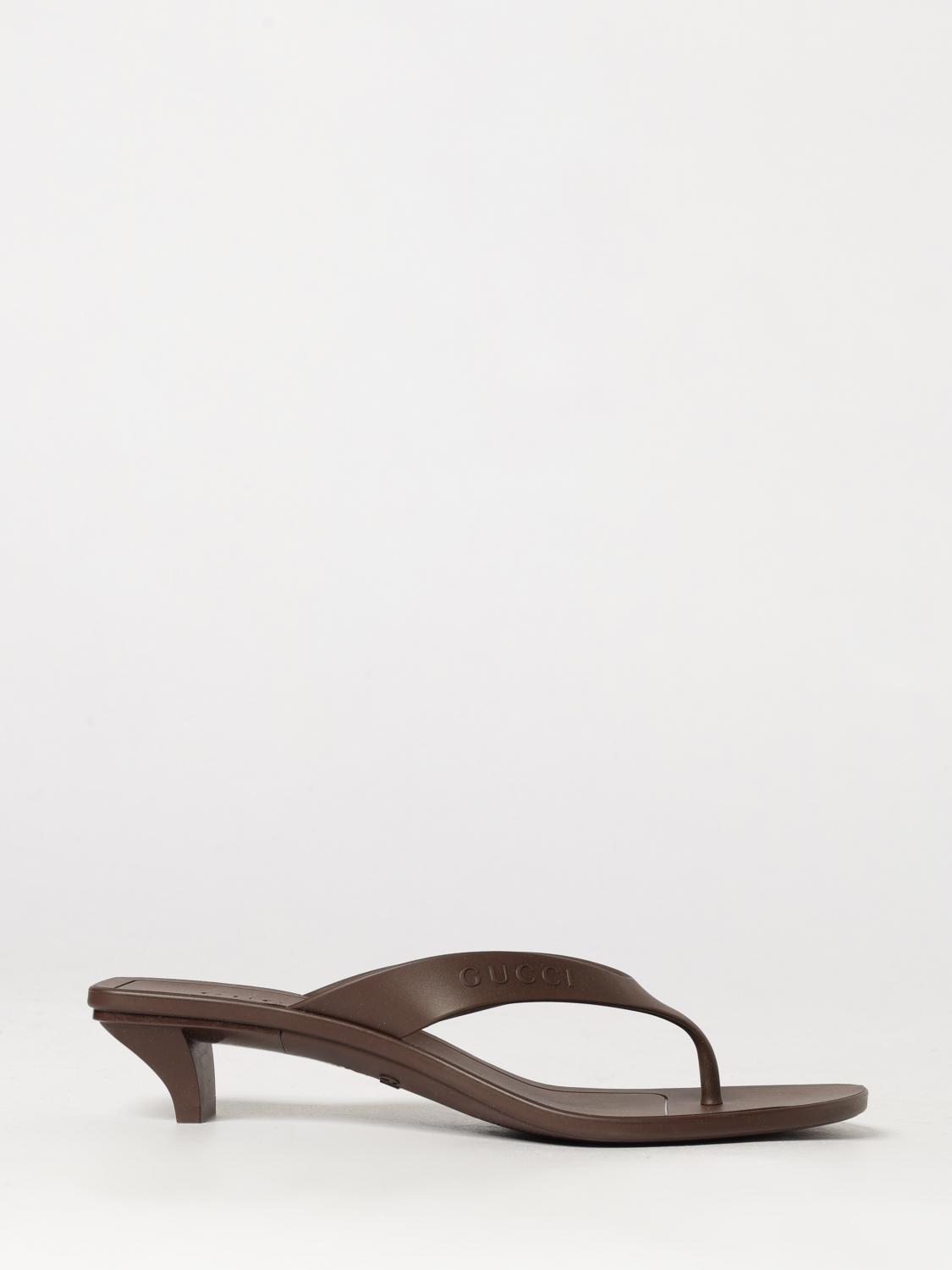 GUCCI Sandali infradito Vittoria in gomma con tacco basso