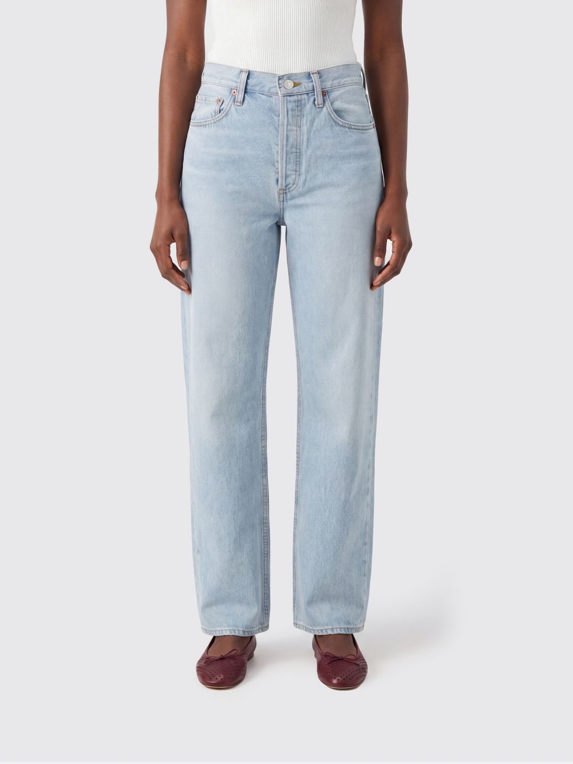 AGOLDE Jeans Woman color Gnawed Blue