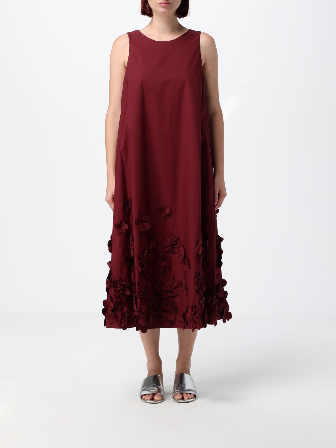 MEIMEIJ Off-the-Shoulder Embroidered Cotton Midi Tunic