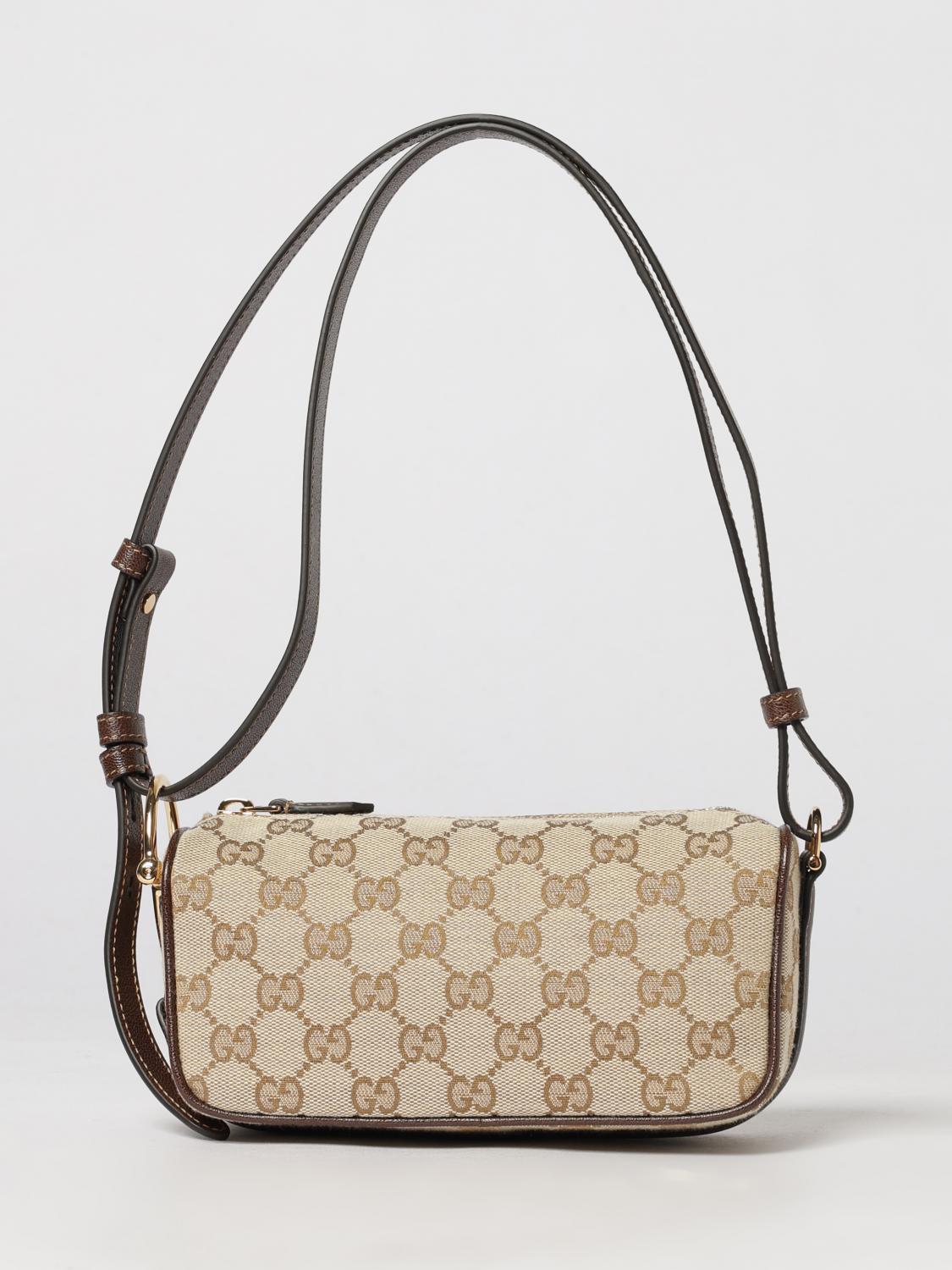 GUCCI Mini borsa a spalla in cotone jacquard con monogramma GG