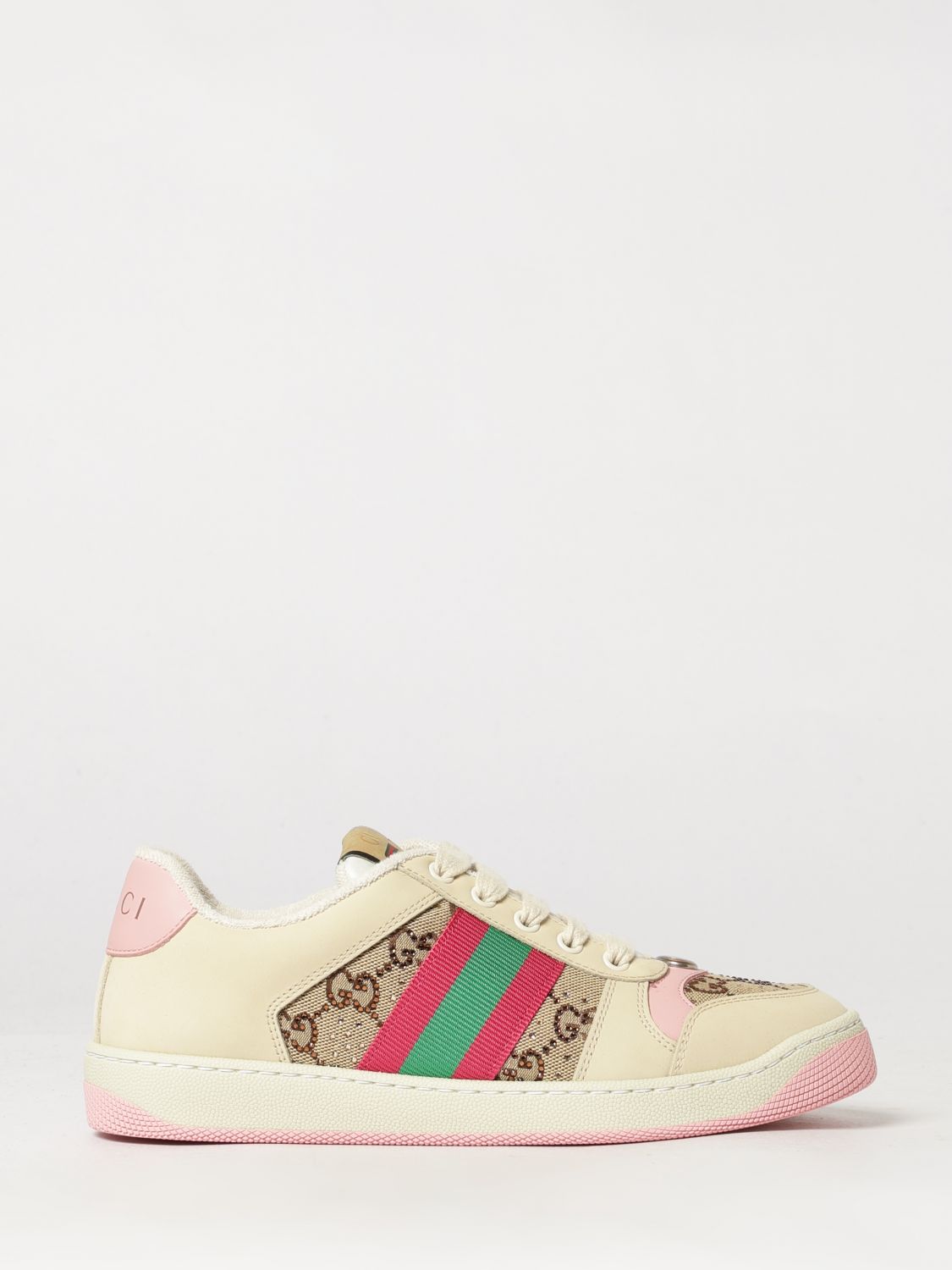 Gucci Screener Jacquard GG Monogram Leather and Cotton Low-Top Sneakers