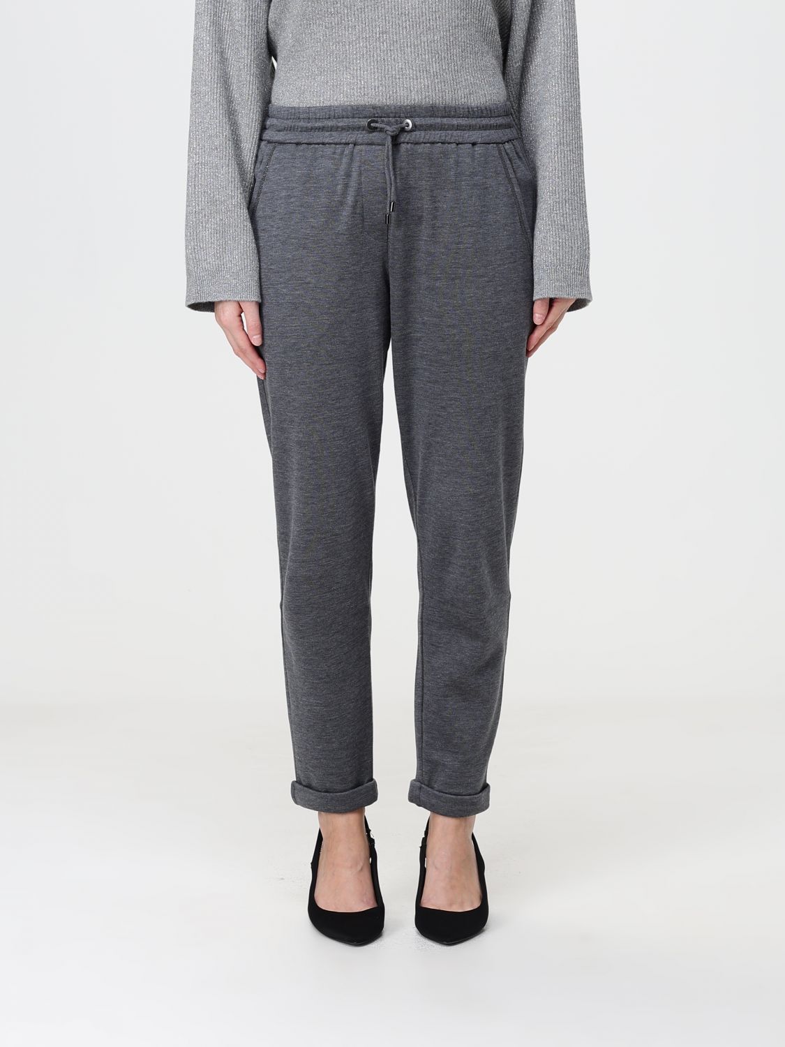 BRUNELLO CUCINELLI Jogginghose aus Baumwolle mit geradem Bein und Monili