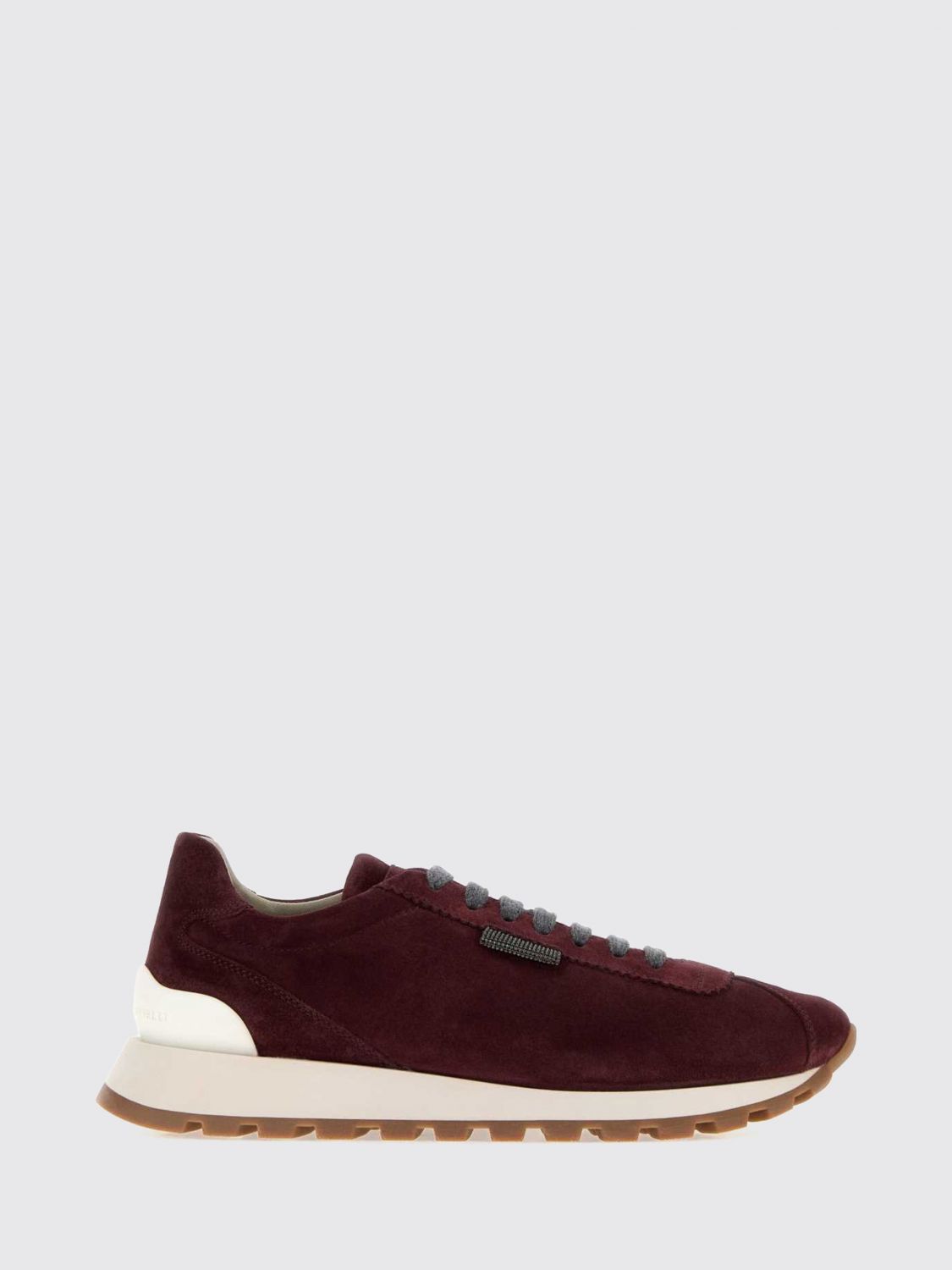 BRUNELLO CUCINELLI Sneakers low top in pelle di vitello scamosciata con monile