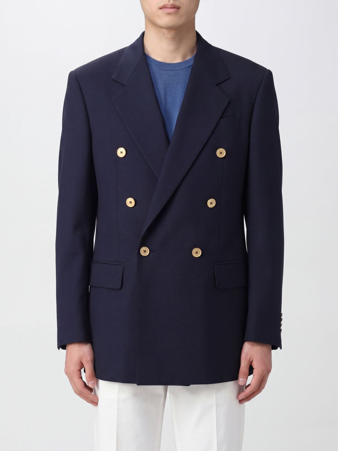 TAGLIATORE Double-Breasted Blazer with Peak Lapels and Button Closure TAGLIATORE