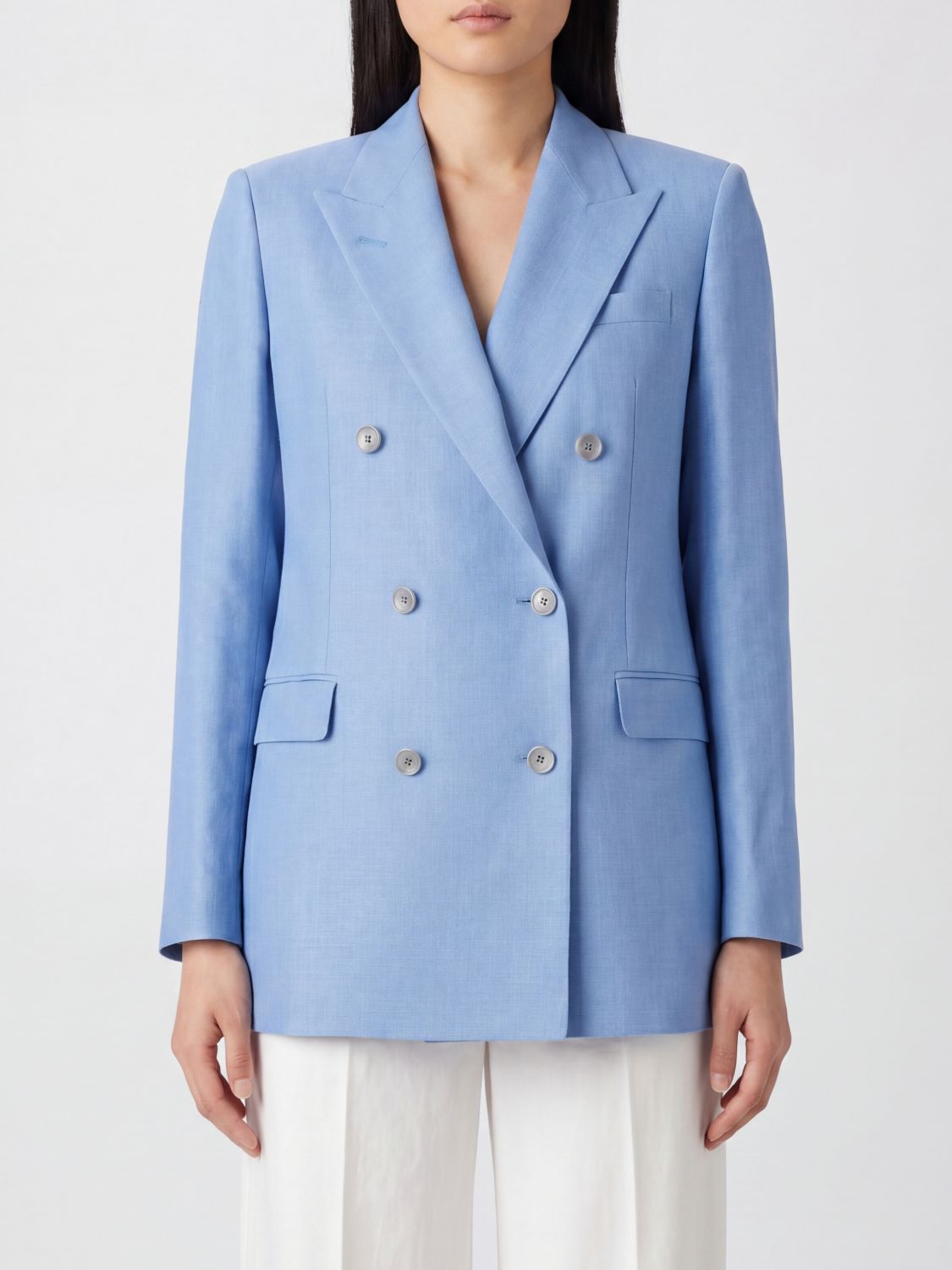 TAGLIATORE Jacket Woman color Gnawed Blue TAGLIATORE