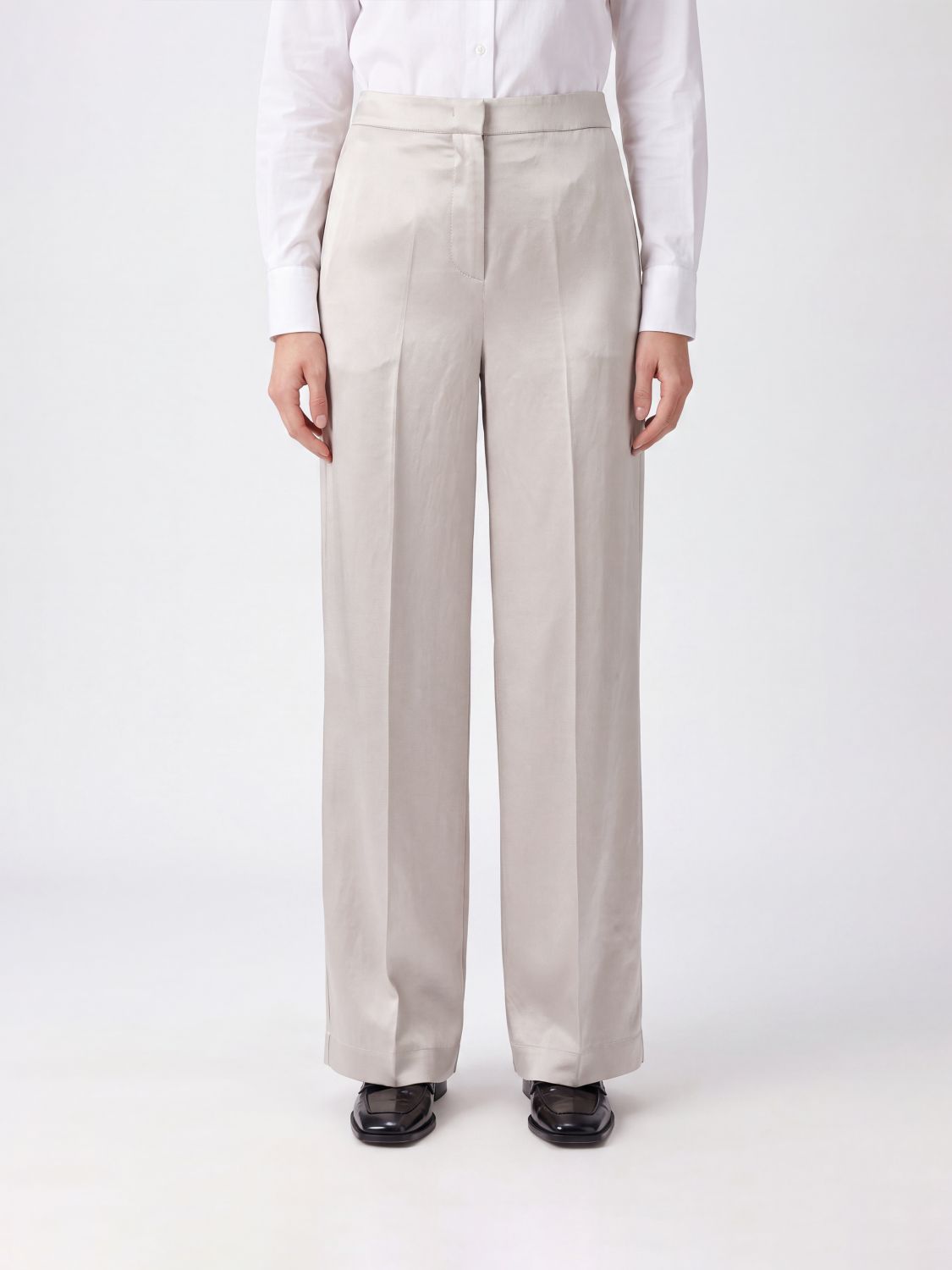 SEMICOUTURE Pantaloni straight a vita media in misto lino