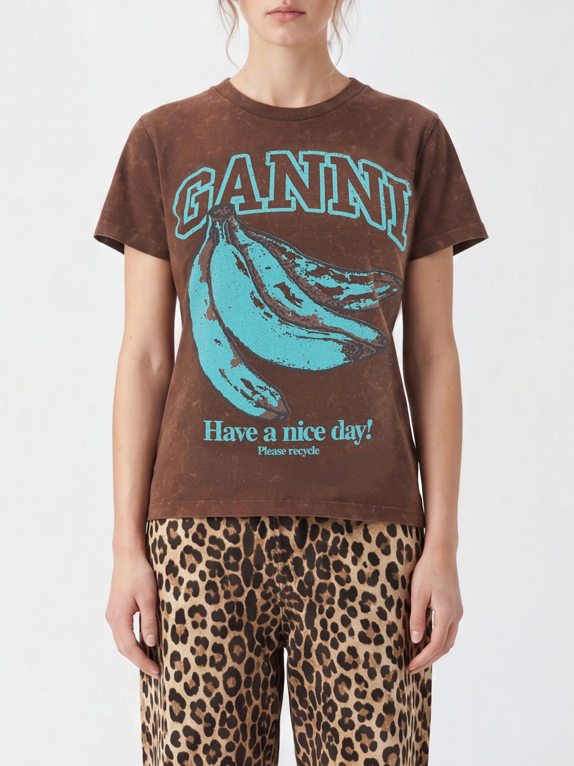 GANNI Sweatshirt Woman color Coffee