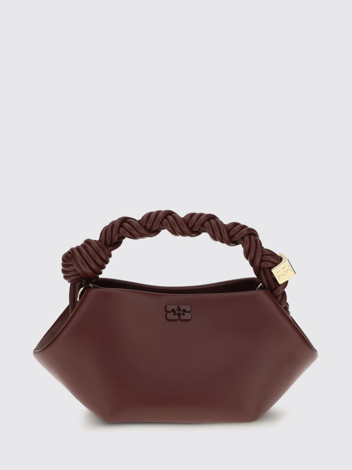 GANNI Mini Handbag in Recycled Leather with Braided Handle