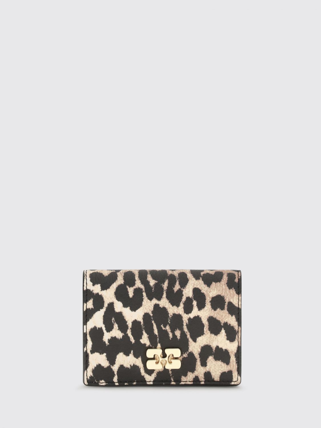GANNI Animal Print Recycled Leather Flap Wallet　GANNI アニマルプリント リサイクルレザー フラップウォレット GANNI