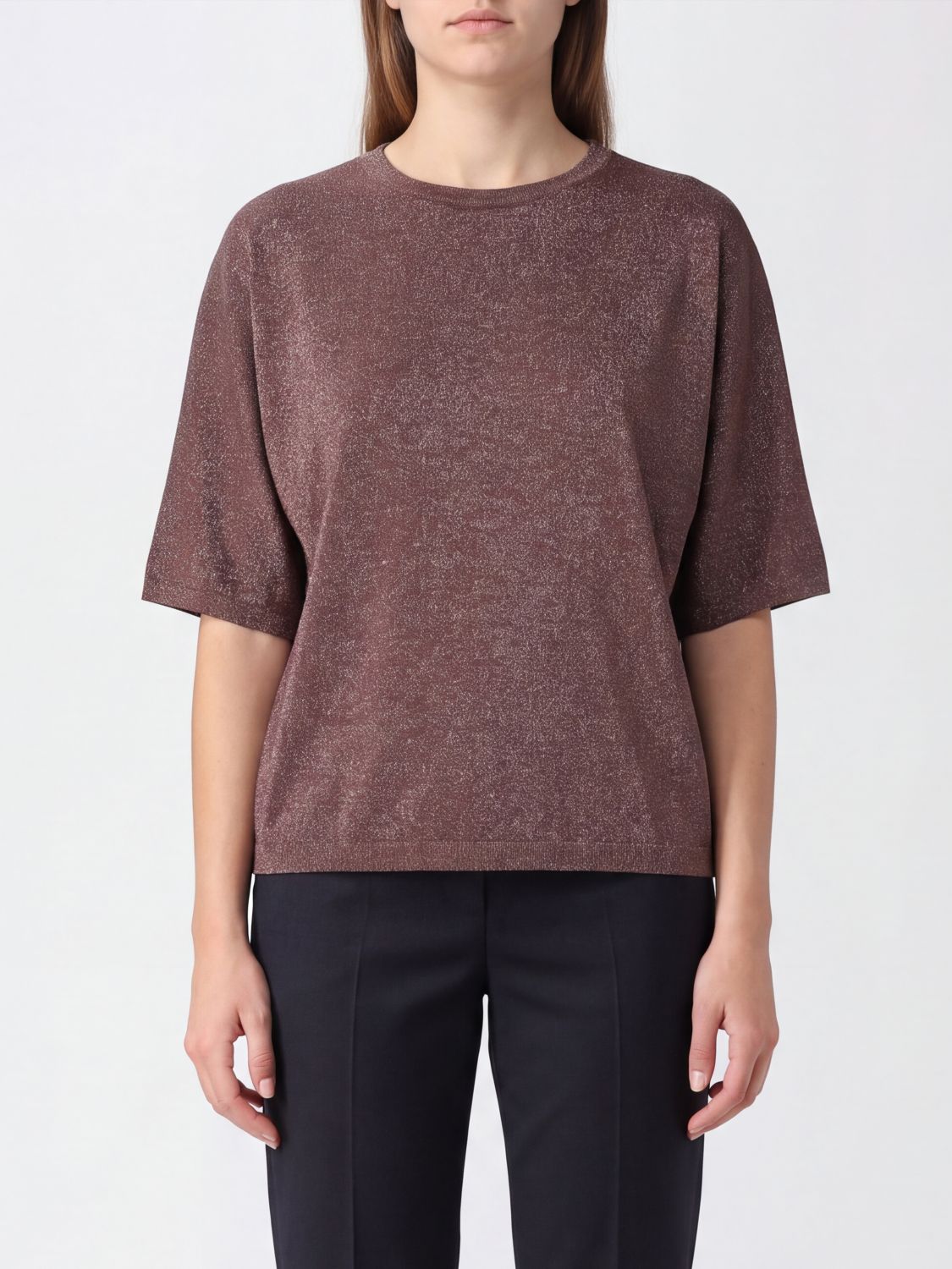 BRUNELLO CUCINELLI Locker geschnittener Pullover mit Rundhalsausschnitt aus Kaschmir und Seide