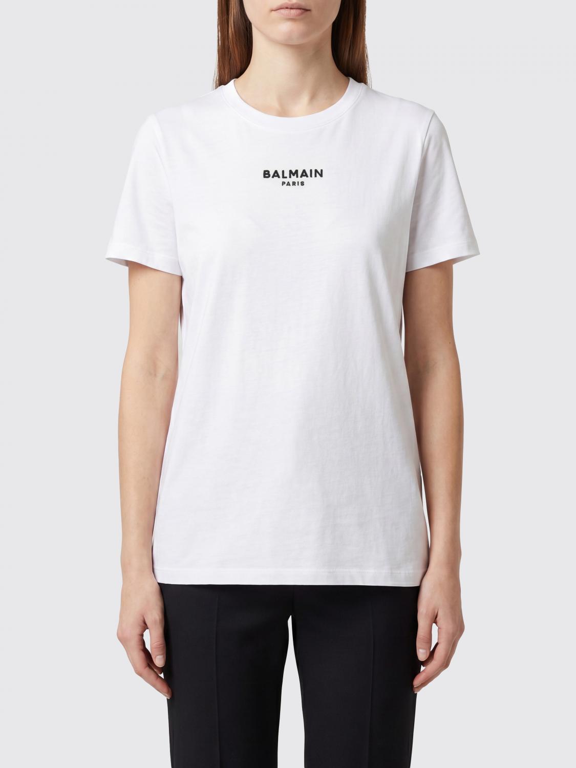 BALMAIN Slim Fit Contrasting Logo Cotton T-Shirt