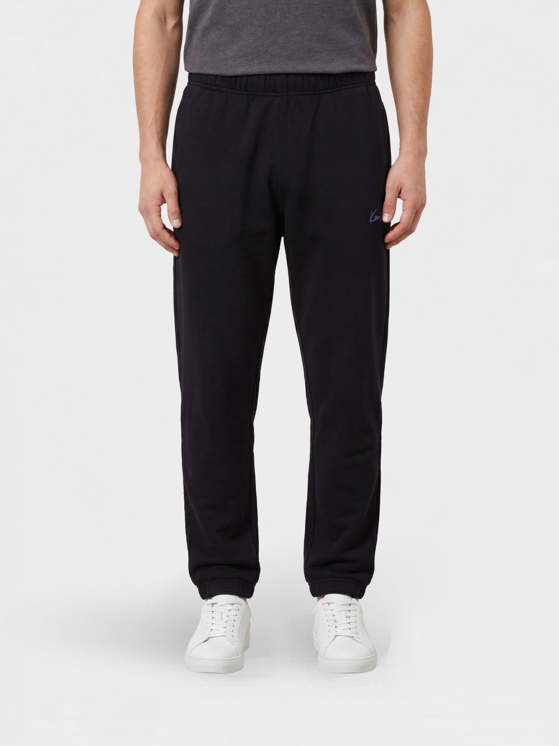 KENZO Single Knee Wide Leg Cotton Jogging Trousers with Logo