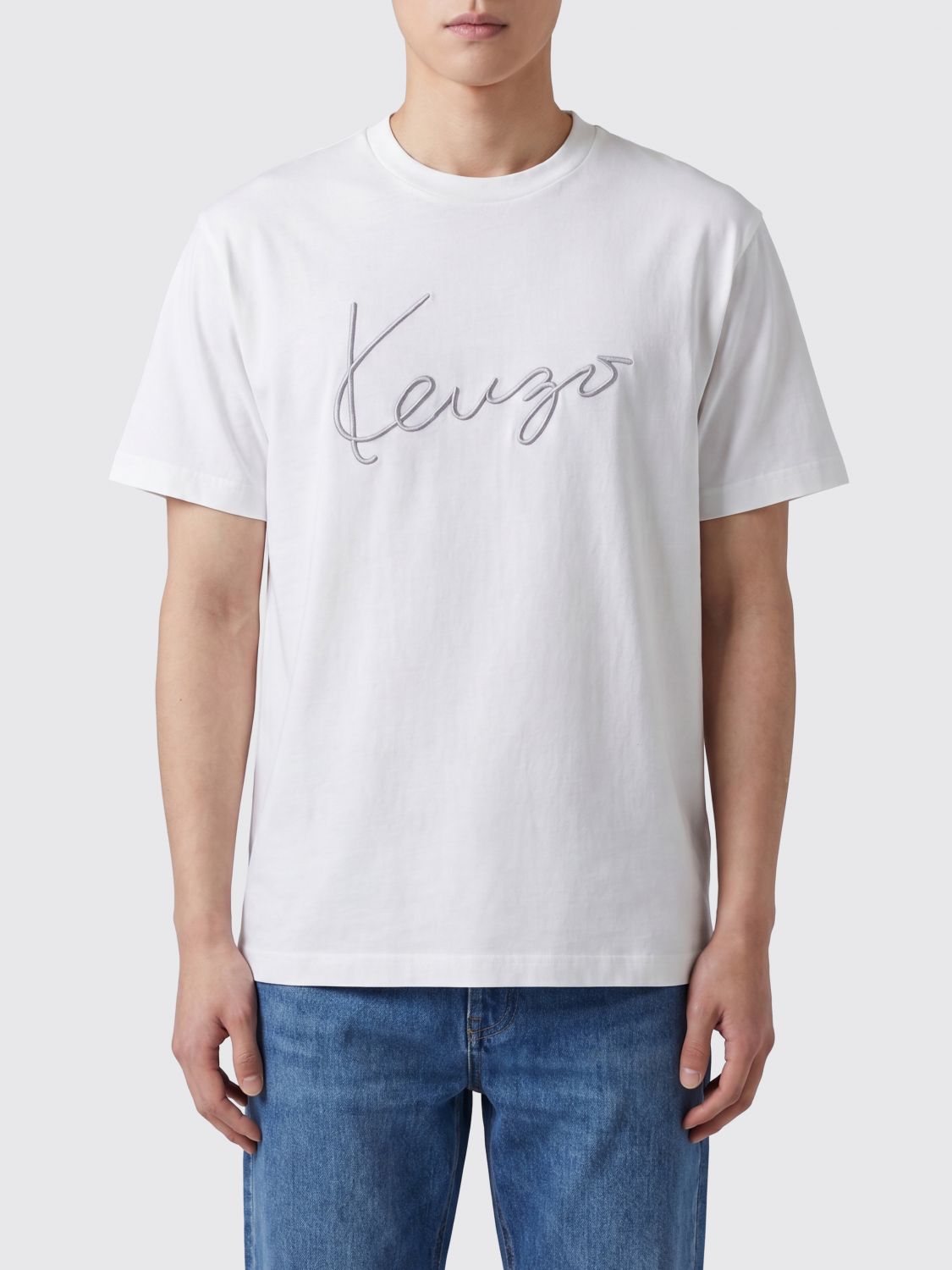 KENZO T-shirt in cotone con logo a contrasto