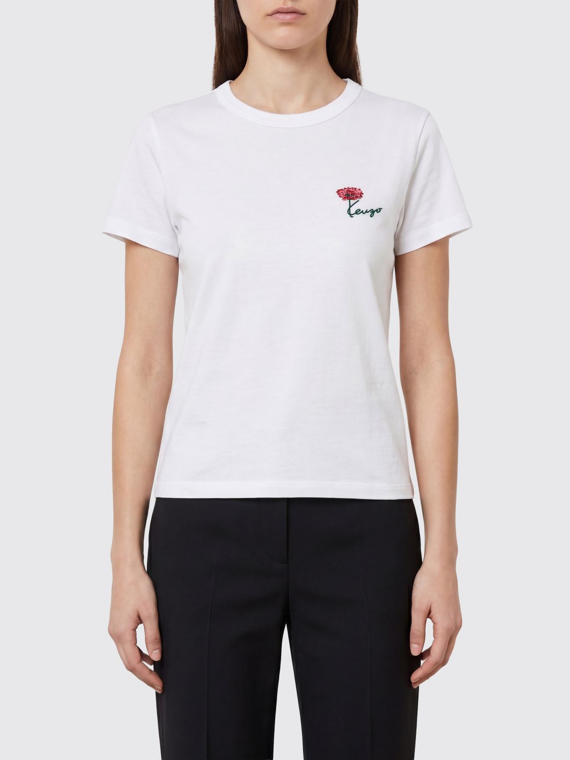 KENZO Slim Fit Contrasting Logo Cotton T-Shirt
