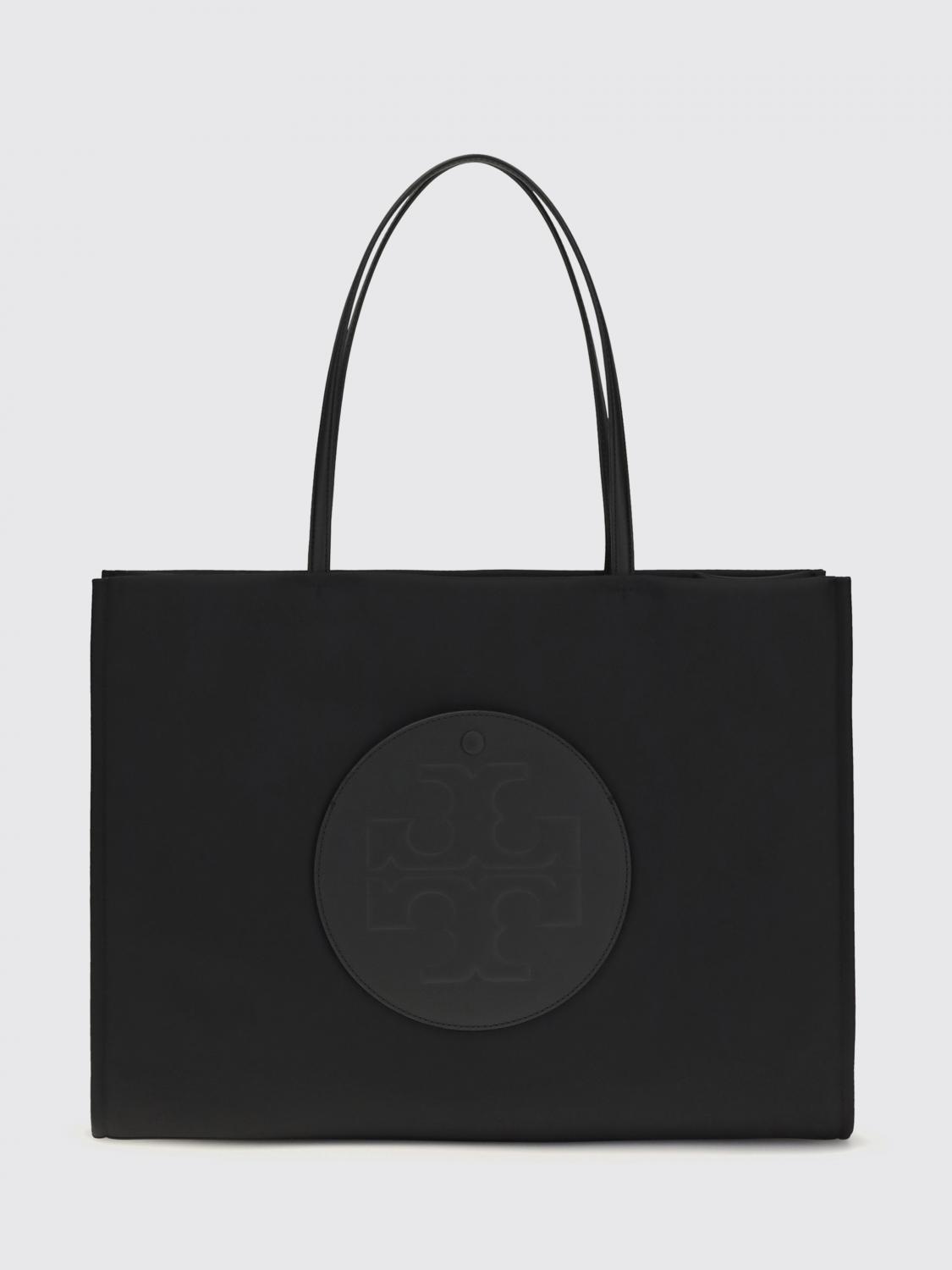 TORY BURCH Ella Recycled Nylon Tote Bag with Double Handle and Tonal Logo　TORY BURCH エラ リサイクル ナイロン トートバッグ ダブルハンドルと同系色のロゴ付き TORY