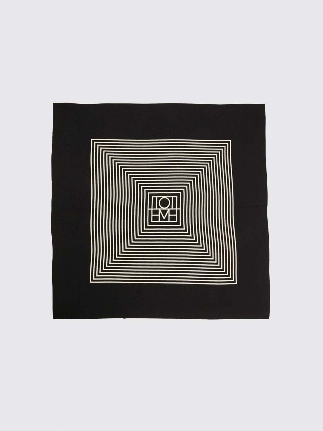 Toteme Pure Silk Foulard with Contrasting Monogram Print · OS
