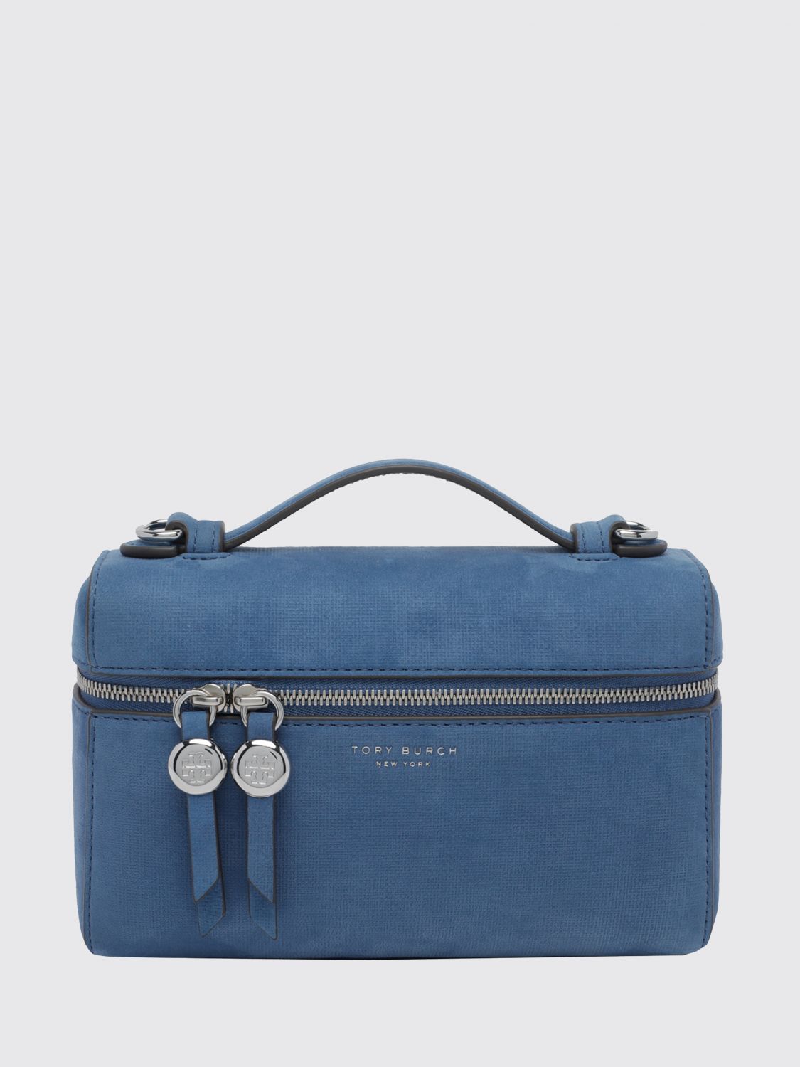 TORY BURCH Mini borsa a mano Romy in pelle nabuk con manico estraibile