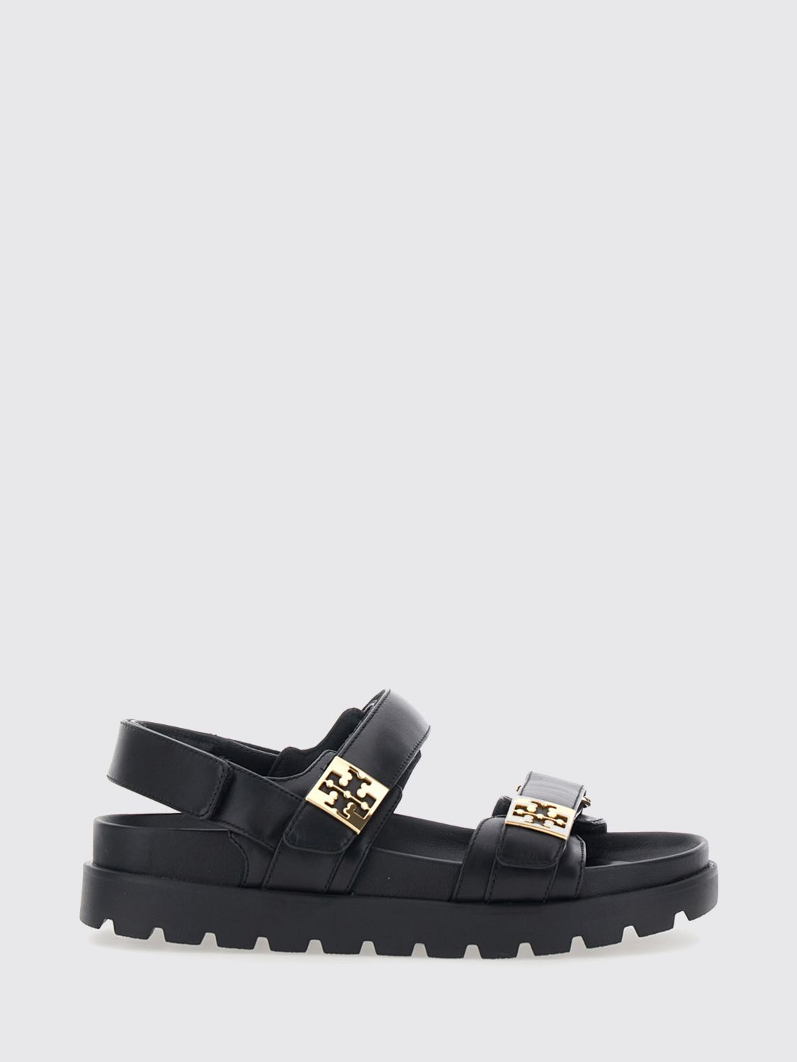 TORY BURCH Mellow Leather Slingback Sandals with Double T Logo and Low Heel　TORY BURCH ダブルTロゴとローヒールのメローレザースリングバックサンダル TORY