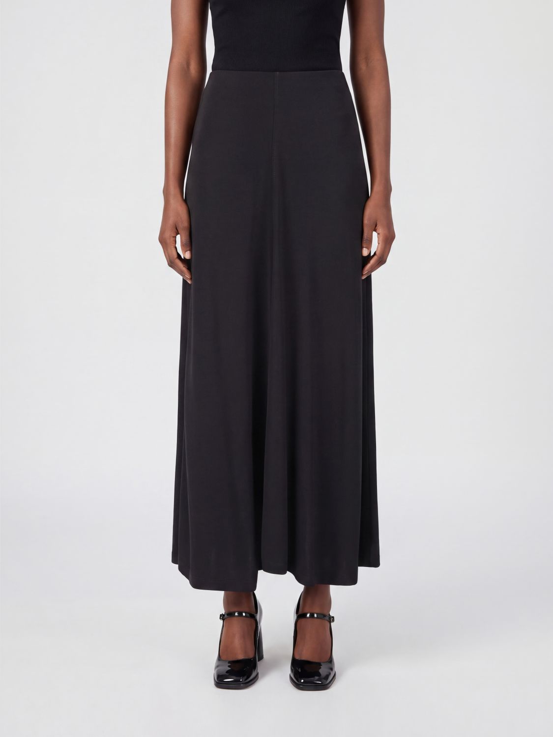 Toteme High-Waisted Slim Fit Midi Skirt in Jersey with Elastic Waist