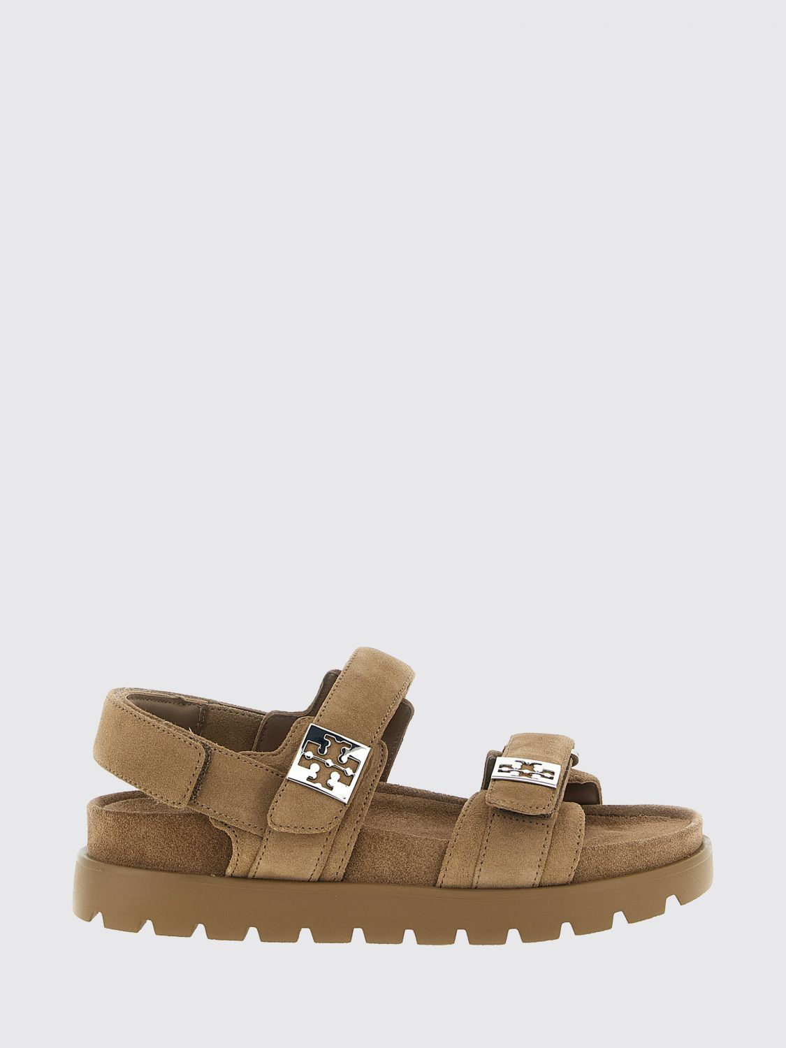 TORY BURCH Mellow Suede Platform Sandals with Double T Logo　TORY BURCH ダブルTロゴ入りメロースエードプラットフォームサンダル TORY