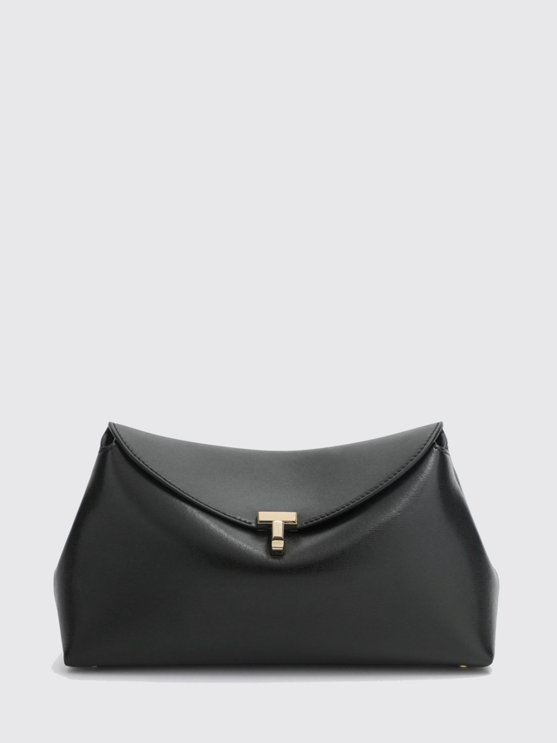 TOTEME Small T-Lock Smooth Leather Handbag with Metal Clasp