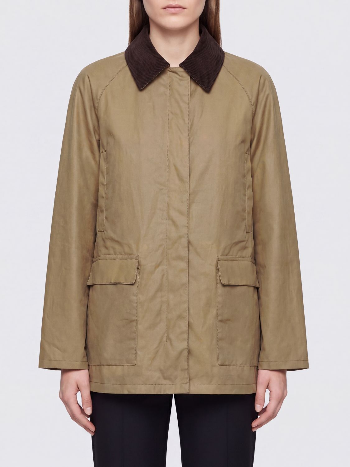 TOTEME Kurze Country-Jacke aus Bio-Baumwolle mit Samtkragen