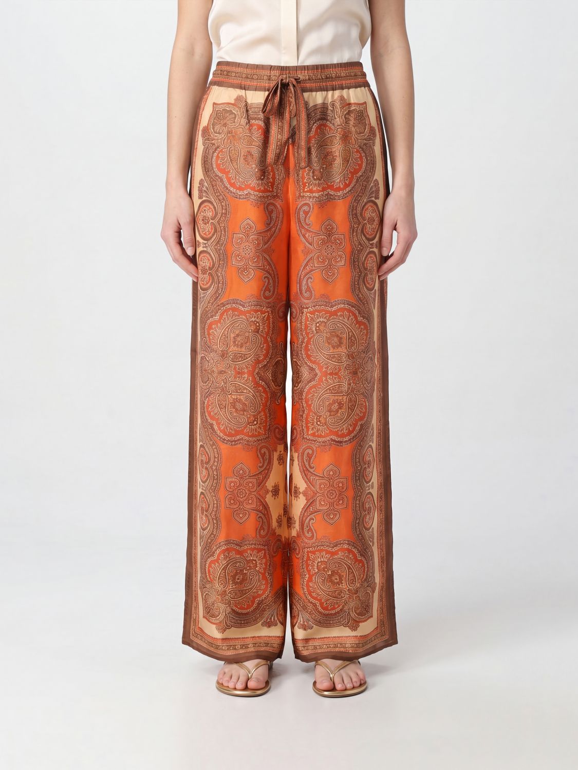 ZIMMERMANN Mahon Paisley Print Silk Wide-Leg Trousers