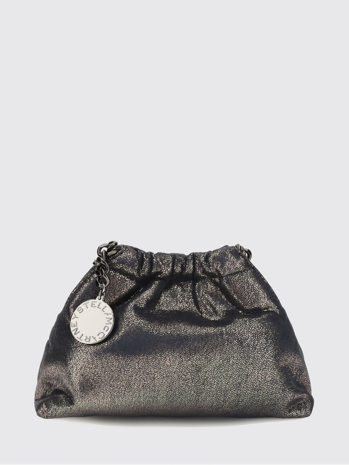 STELLA MCCARTNEY Mini borsa Falabella in tessuto tecnico laminato con manico a catena