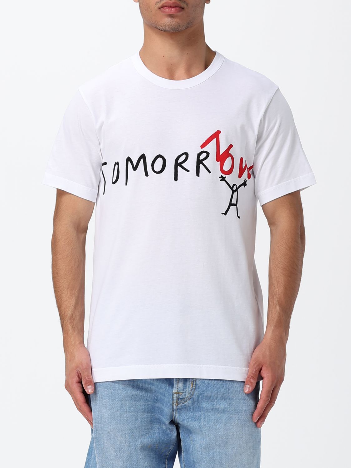 COMME DES GARÇONS Slogan Print Cotton T-Shirt