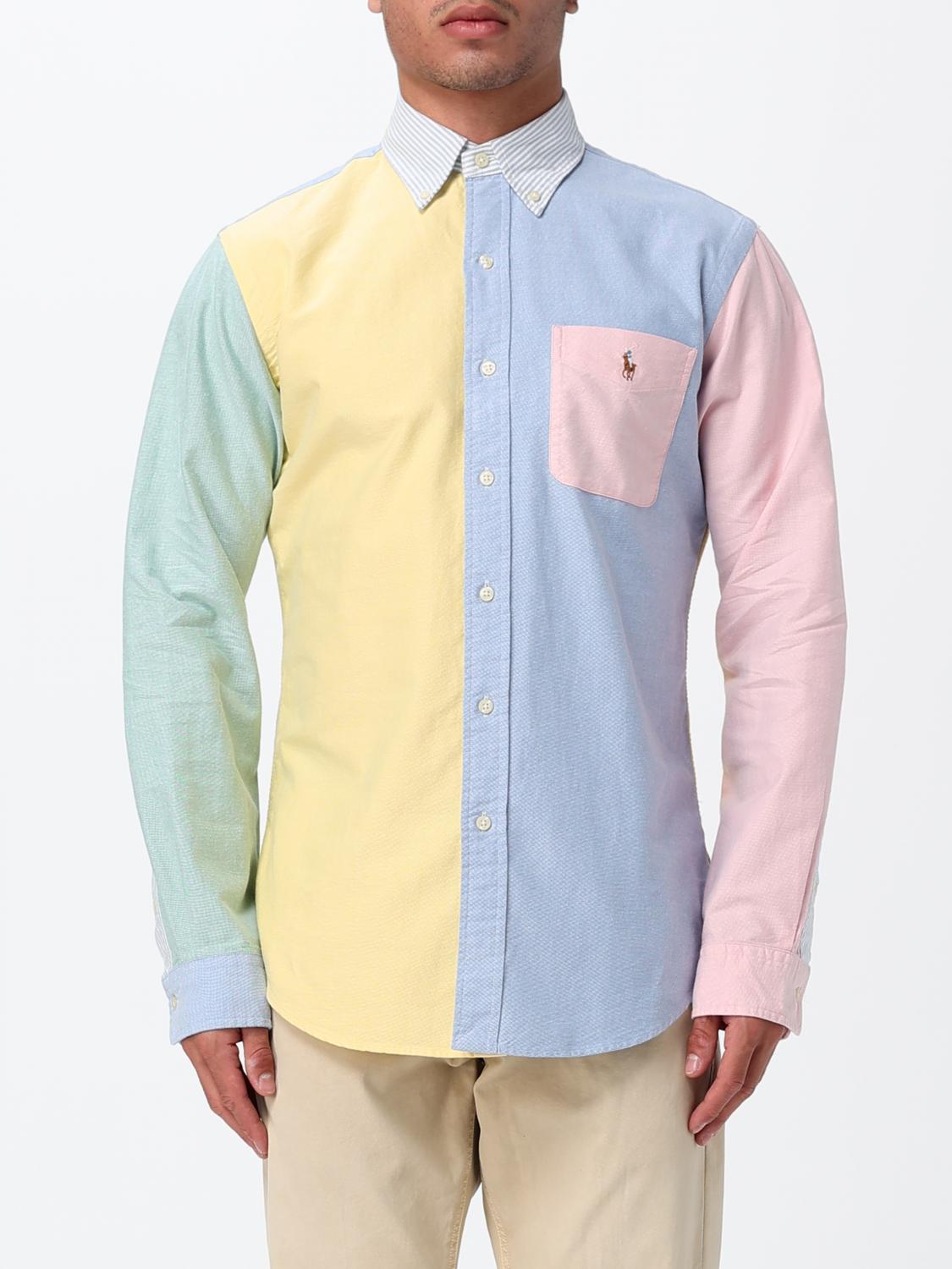 POLO RALPH LAUREN Abstract Print Cotton Shirt with Button-Down Collar