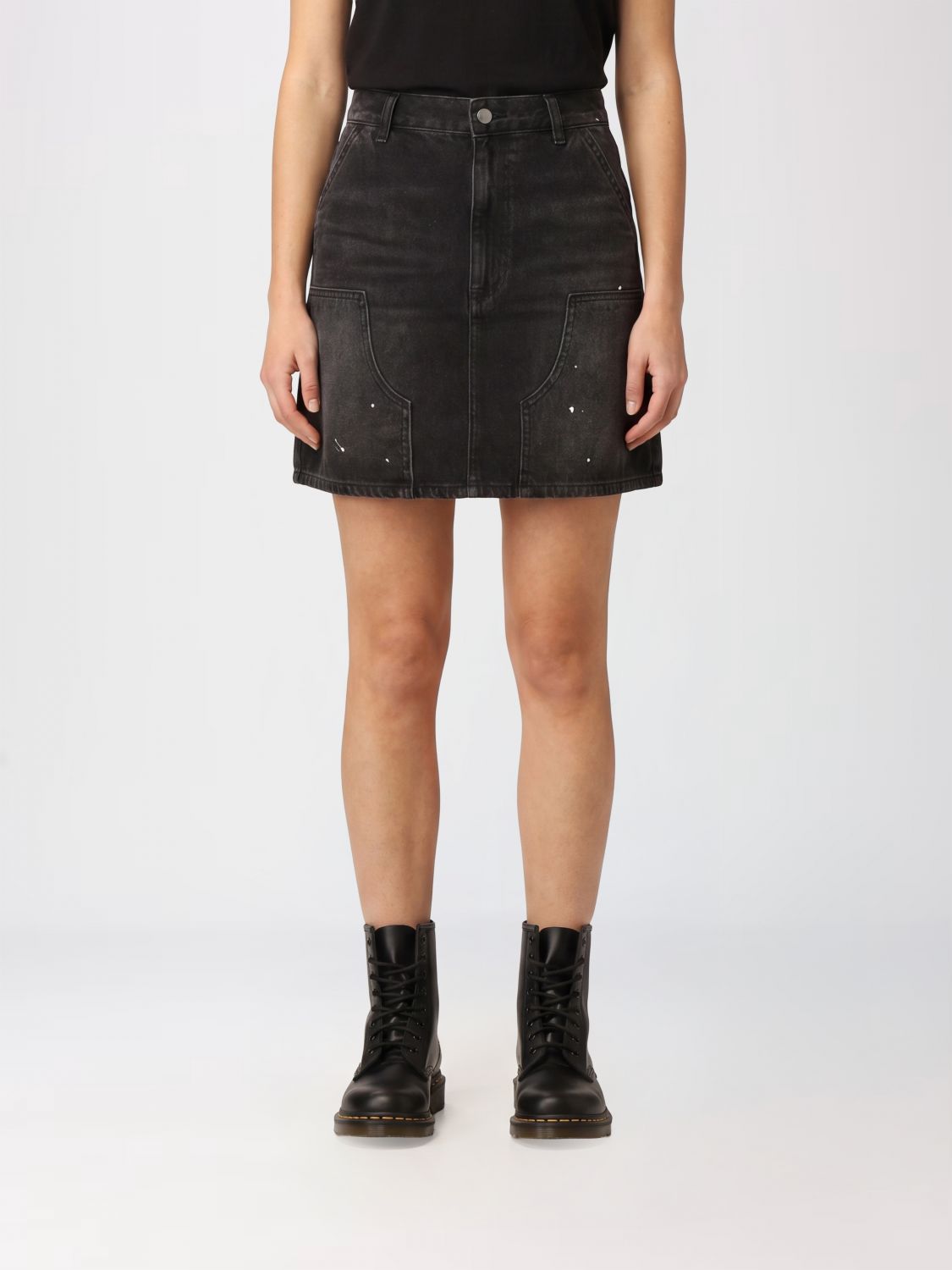CARHARTT WIP Gonna mini A-line in denim di cotone a vita alta